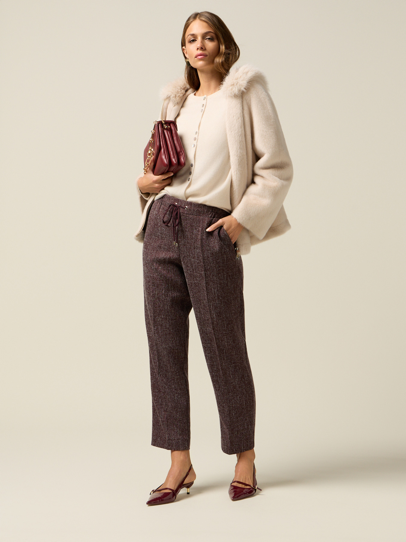 Joggers in tessuto mélange image number 0