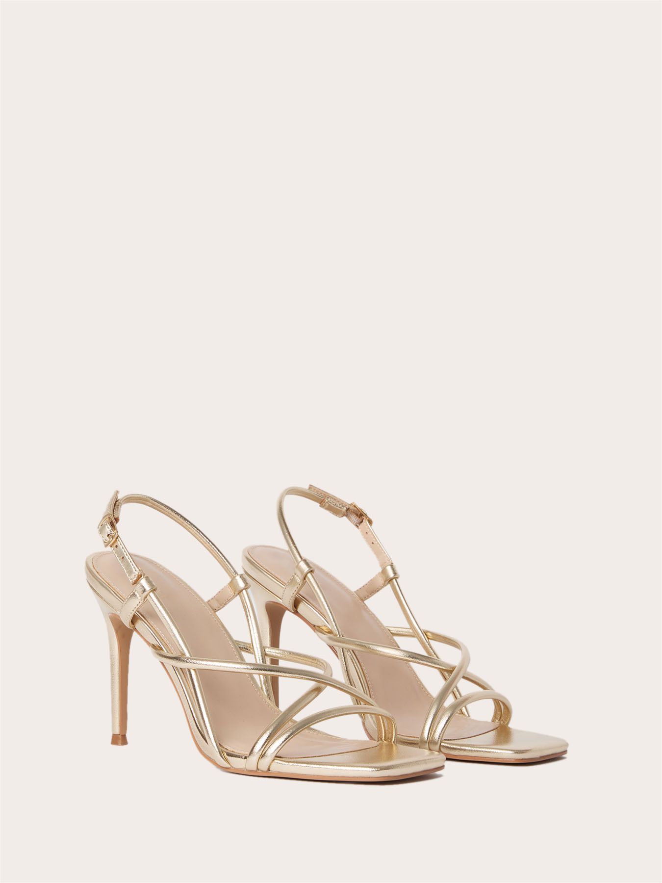 Gold sandals with braided straps image number 2