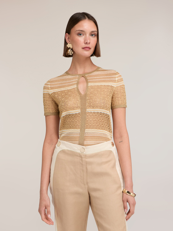 Striped lurex blend sweater