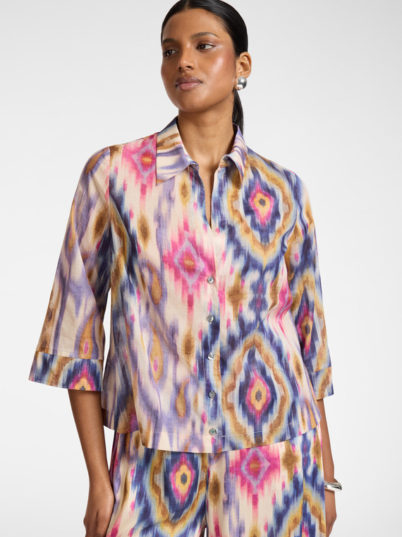 Chemise en mousseline de coton imprim&eacute;e