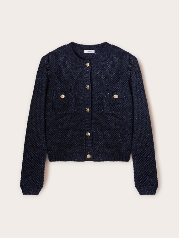 Cardigan mit Paillettenfaden