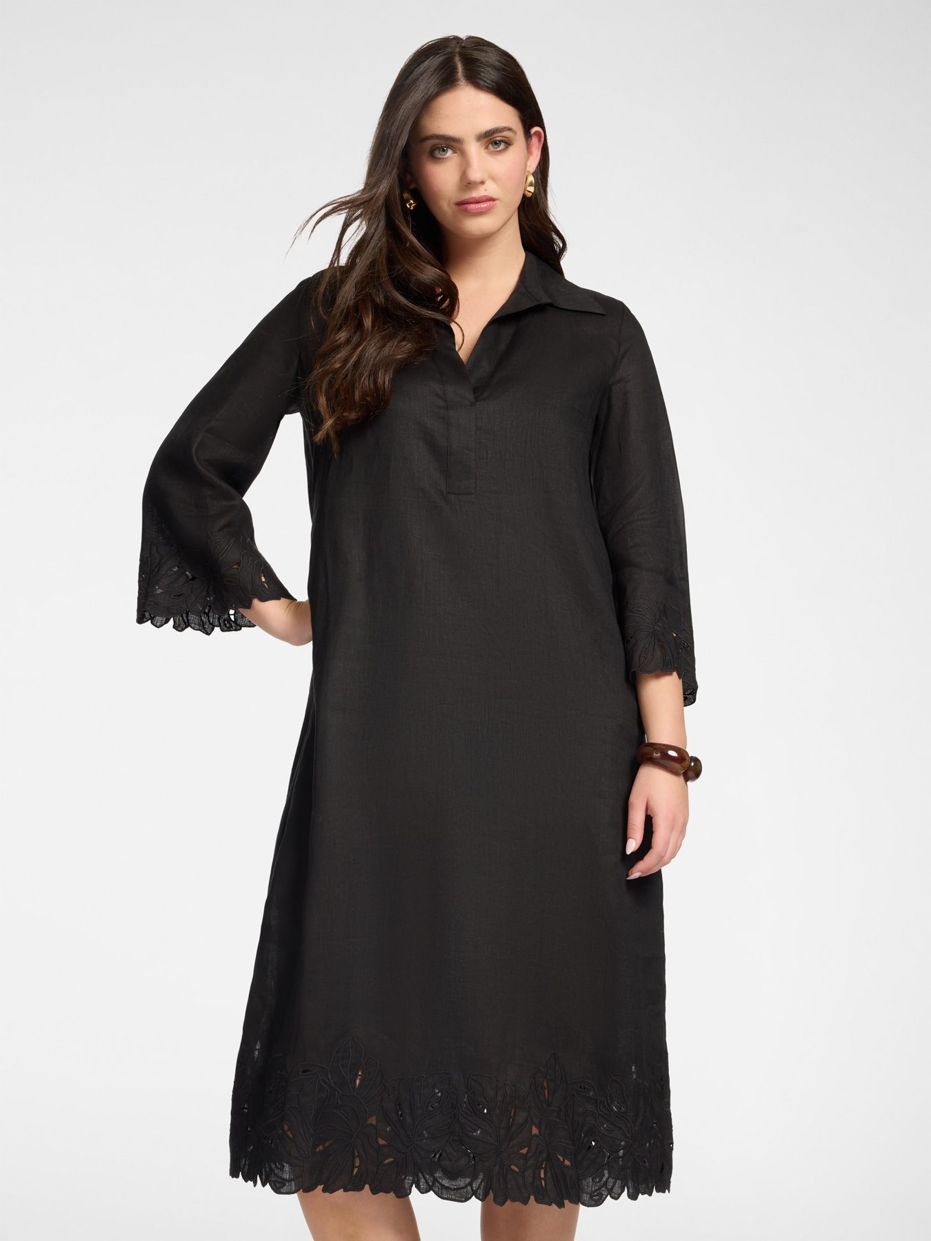 Leinenkleid mit Spitze image number 2