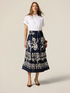 Shirtdress with patterned skirt image number 0