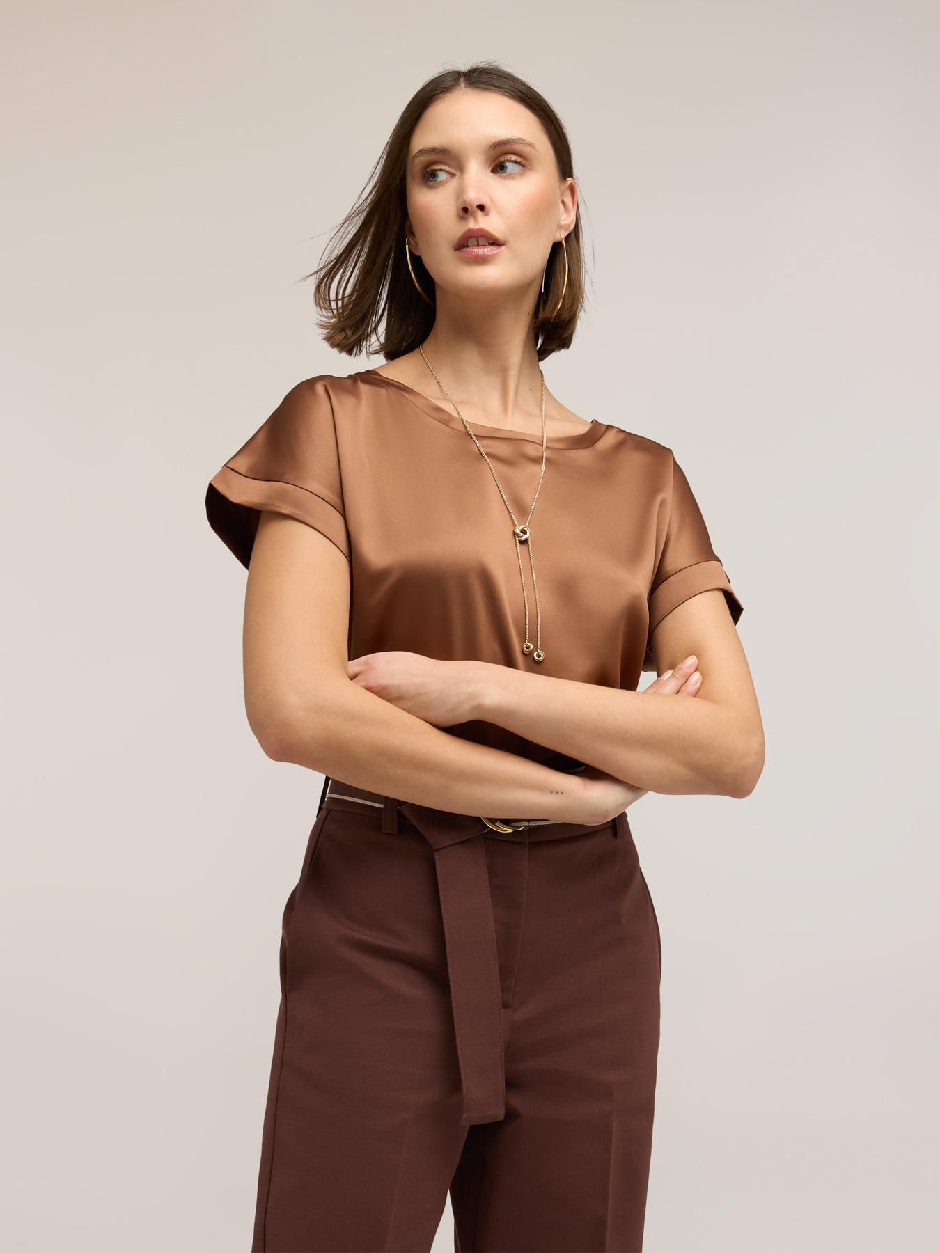 Tricou bimaterial din amestec de bumbac image number 2