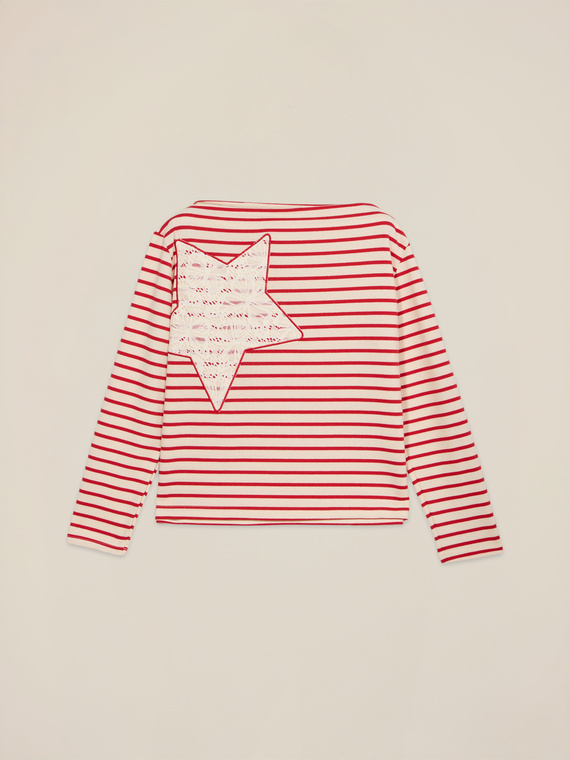 Striped sweatshirt with patch