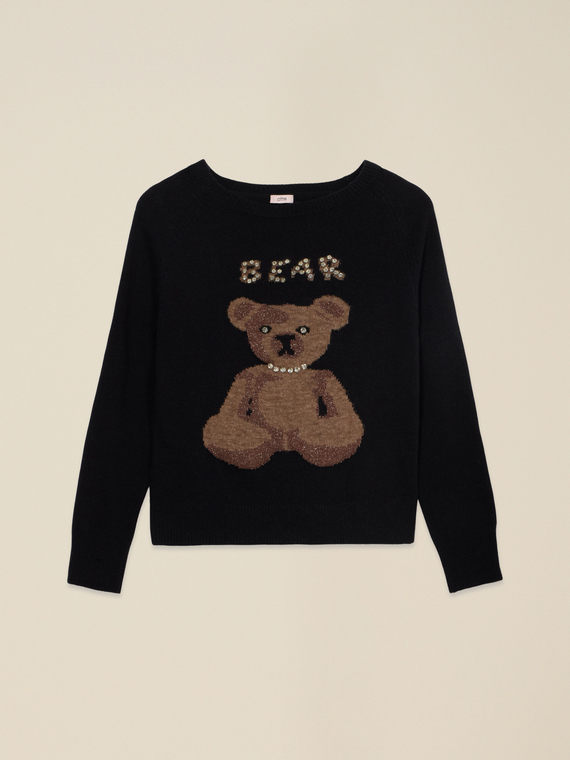 Maglia jacquard con castoni