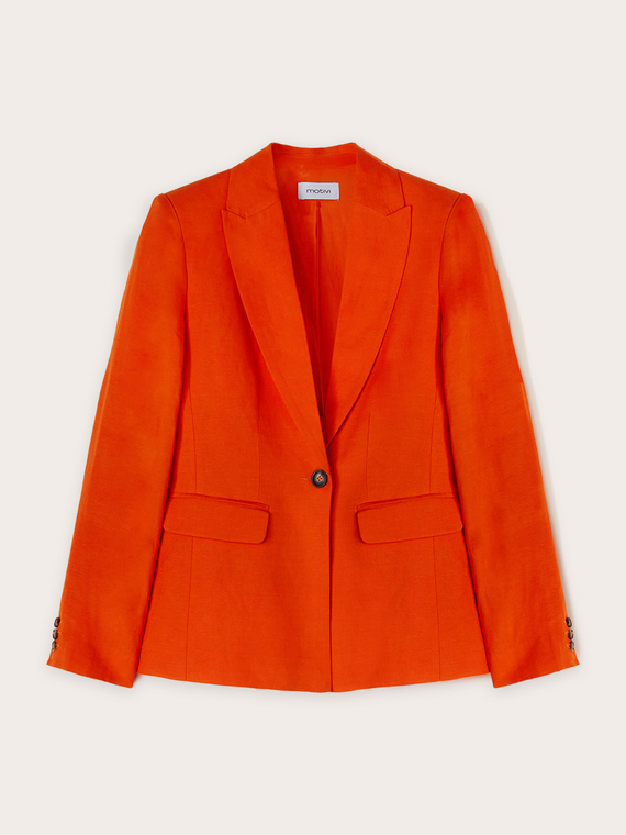 Einreihiger Blazer aus Leinenmischung