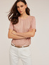 T-shirt con paillettes in tessuto spalmato image number 2