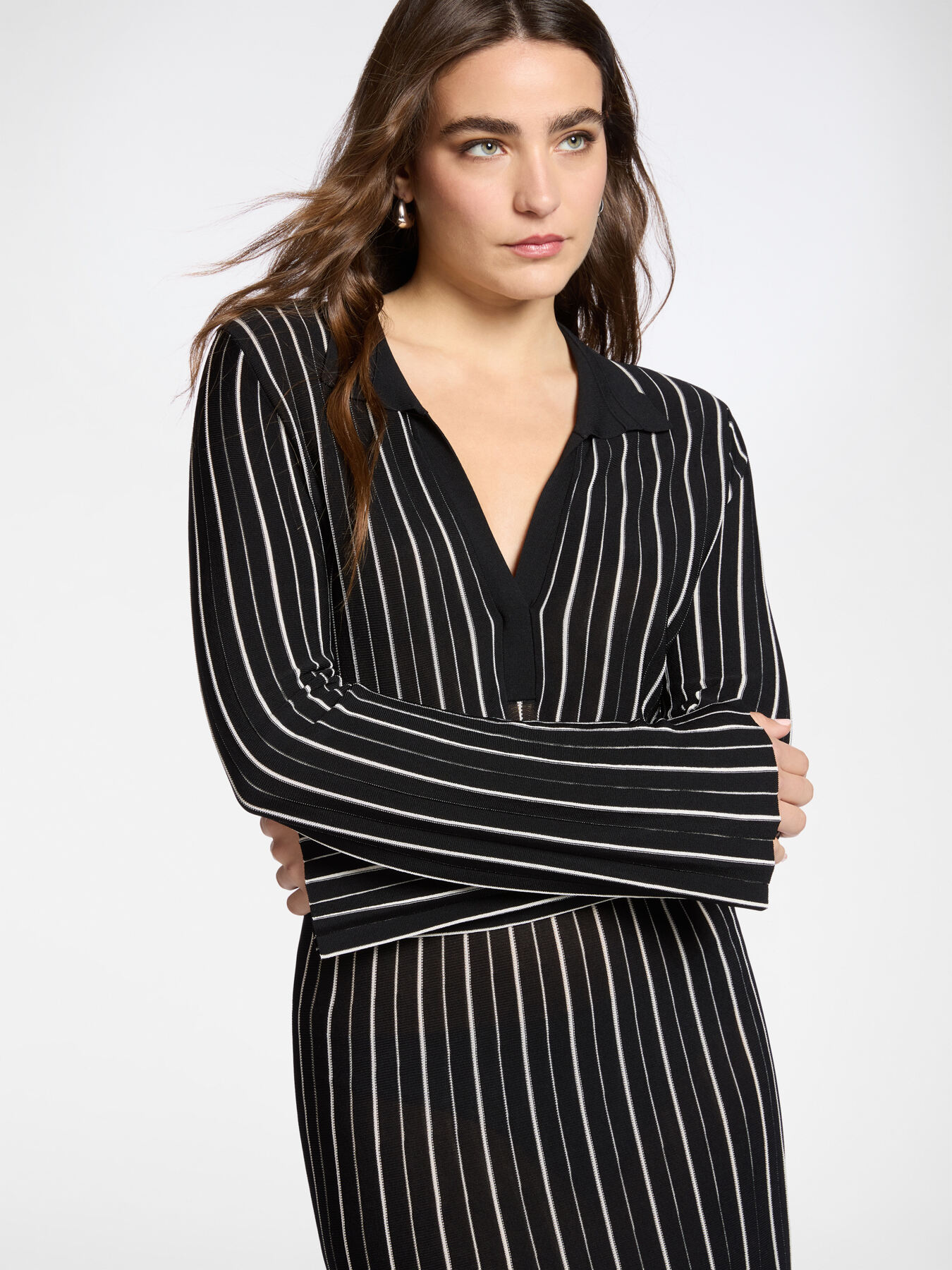 Striped knit dress image number 2