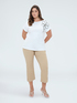 Cotton t-shirt with floral embroidery image number 2
