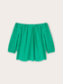 Blusa con scollo elastico off-shoulder image number 4