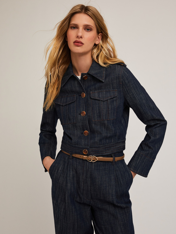 Veste courte effet denim