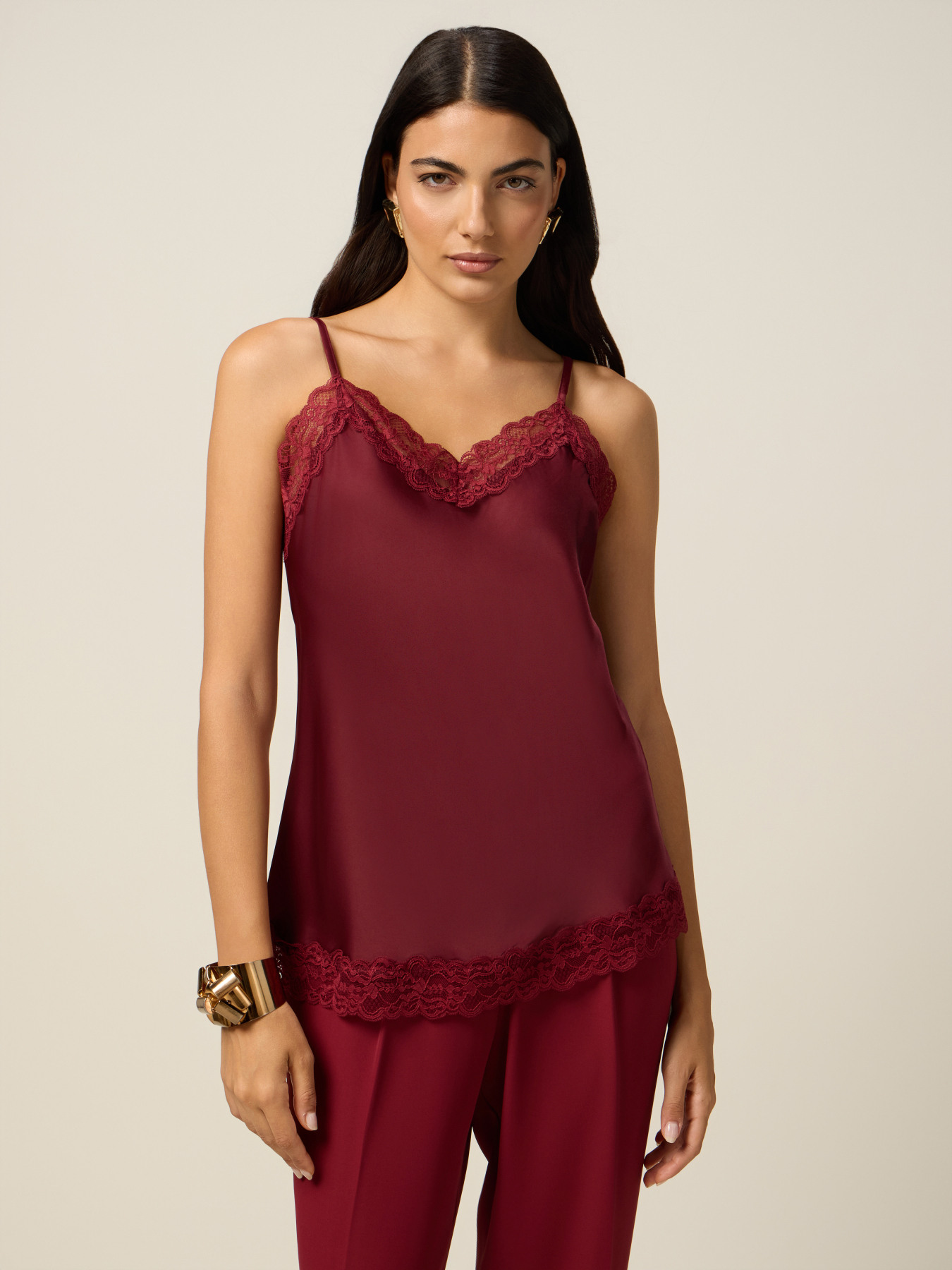 Top lingerie in satin and lace image number 0