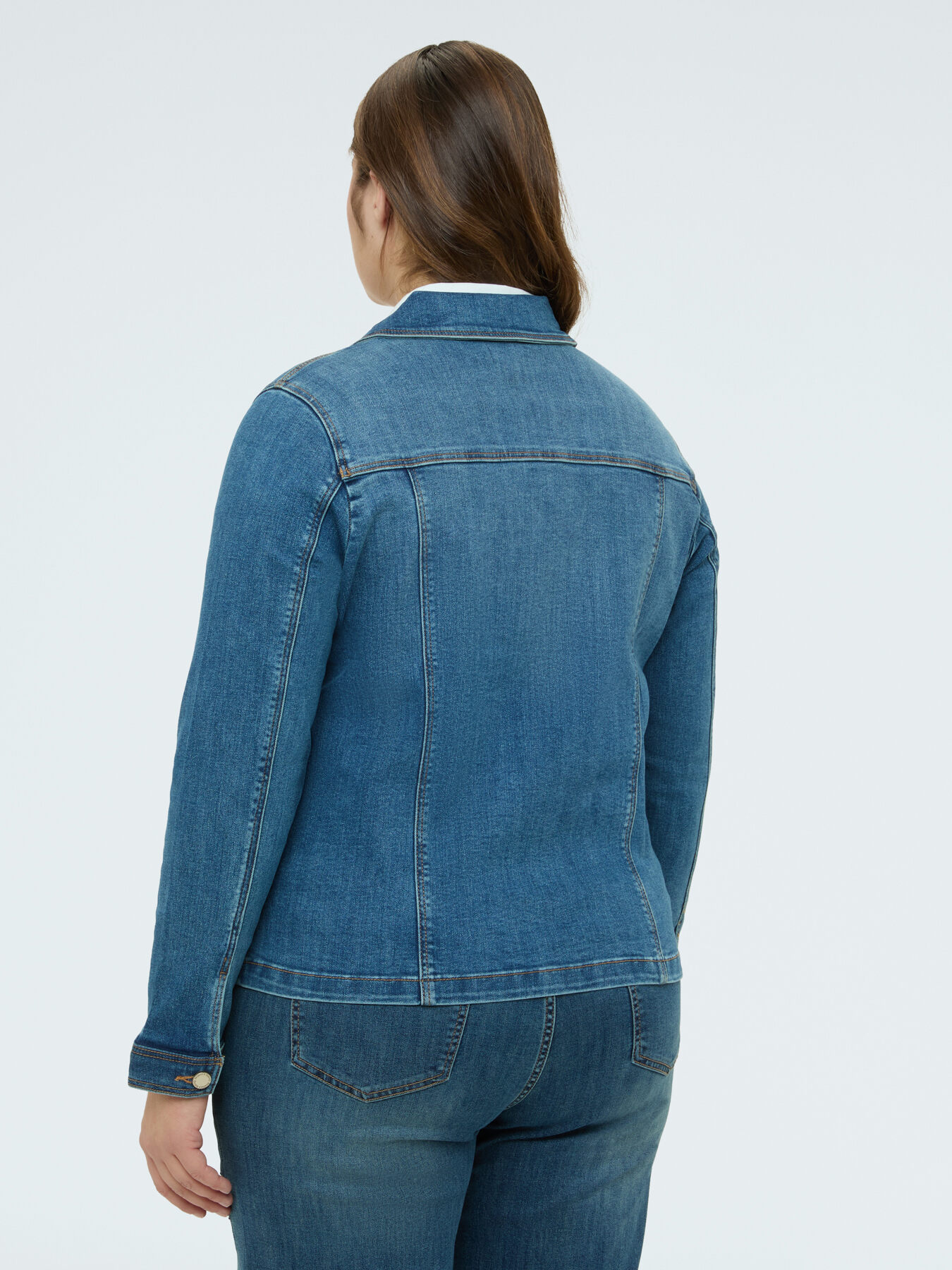 Denim jacket with zip image number 1