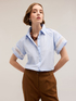 Camicia a righe con maniche ricamate image number 0