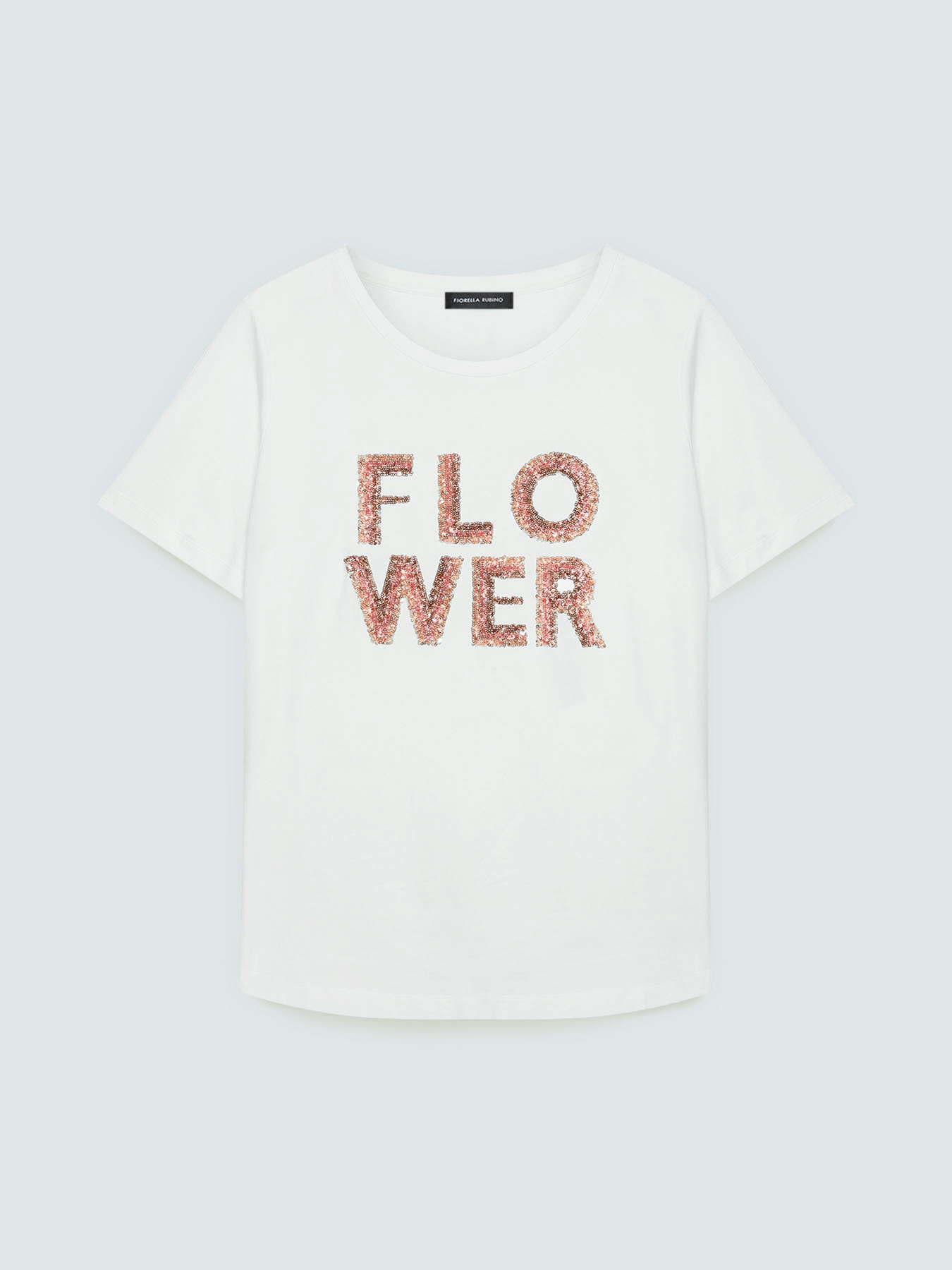 T-shirt in cotone con scritta Flower image number 5