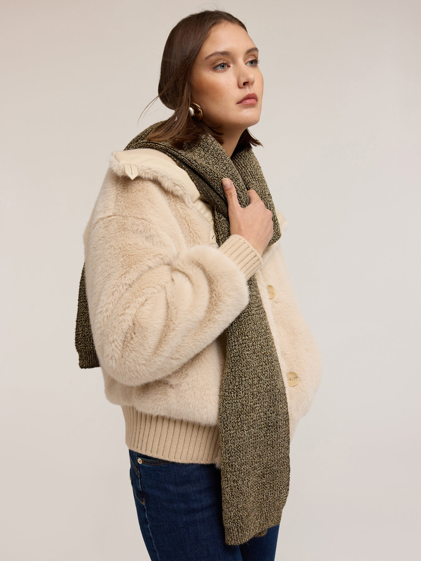 Sciarpa in maglia misto lurex image number 0