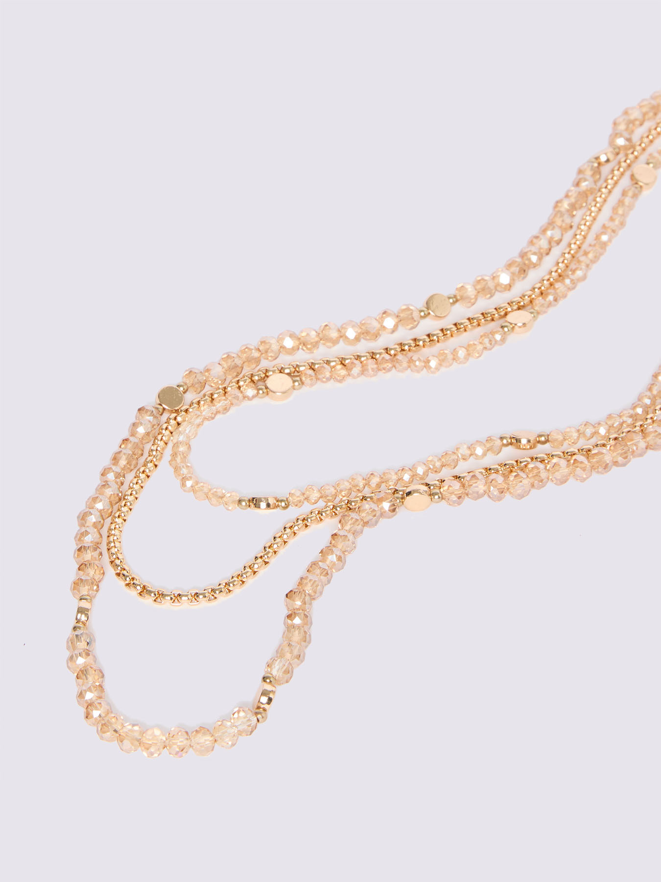 Multi-strand necklace with beads and chain image number 2