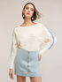 Oversized sweater with openwork inserts on the sleeves image number 0