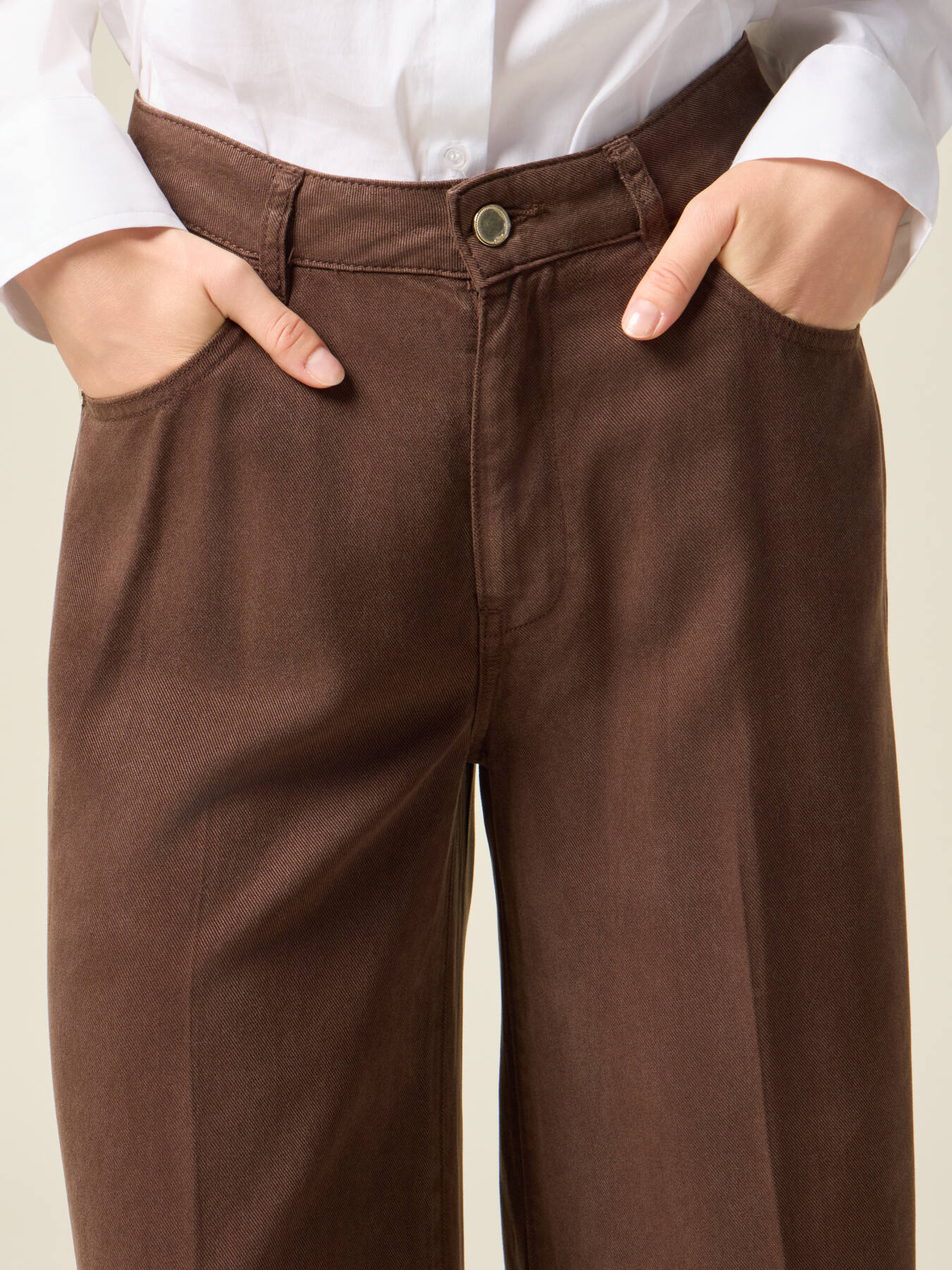 Pantaloni palazzo din tencel image number 2