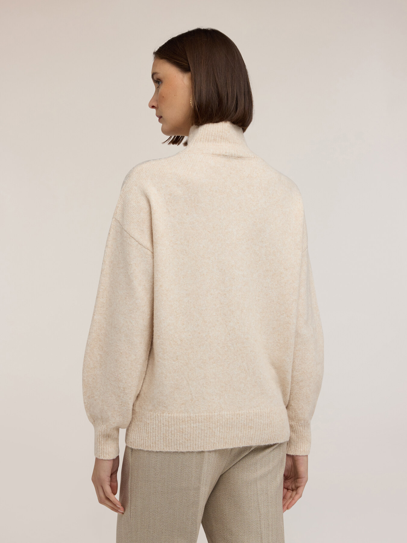 Maglia dolcevita misto lana con strass image number 1