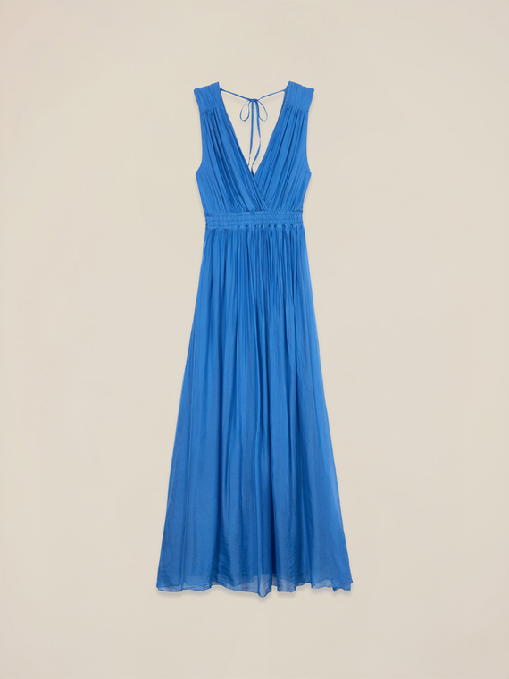Long silk blend dress