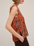 Flowing printed top with rear slit image number 3