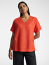 T-Shirt aus Leinen und Baumwolle mit V-Ausschnitt image number 0