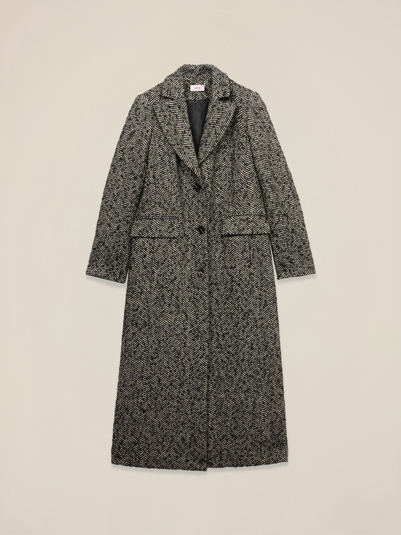 Cappotto lungo spigato