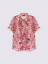 Blusa in georgette con stampa e volant image number 4