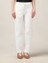 Cotton chinos with floral embroidery image number 3