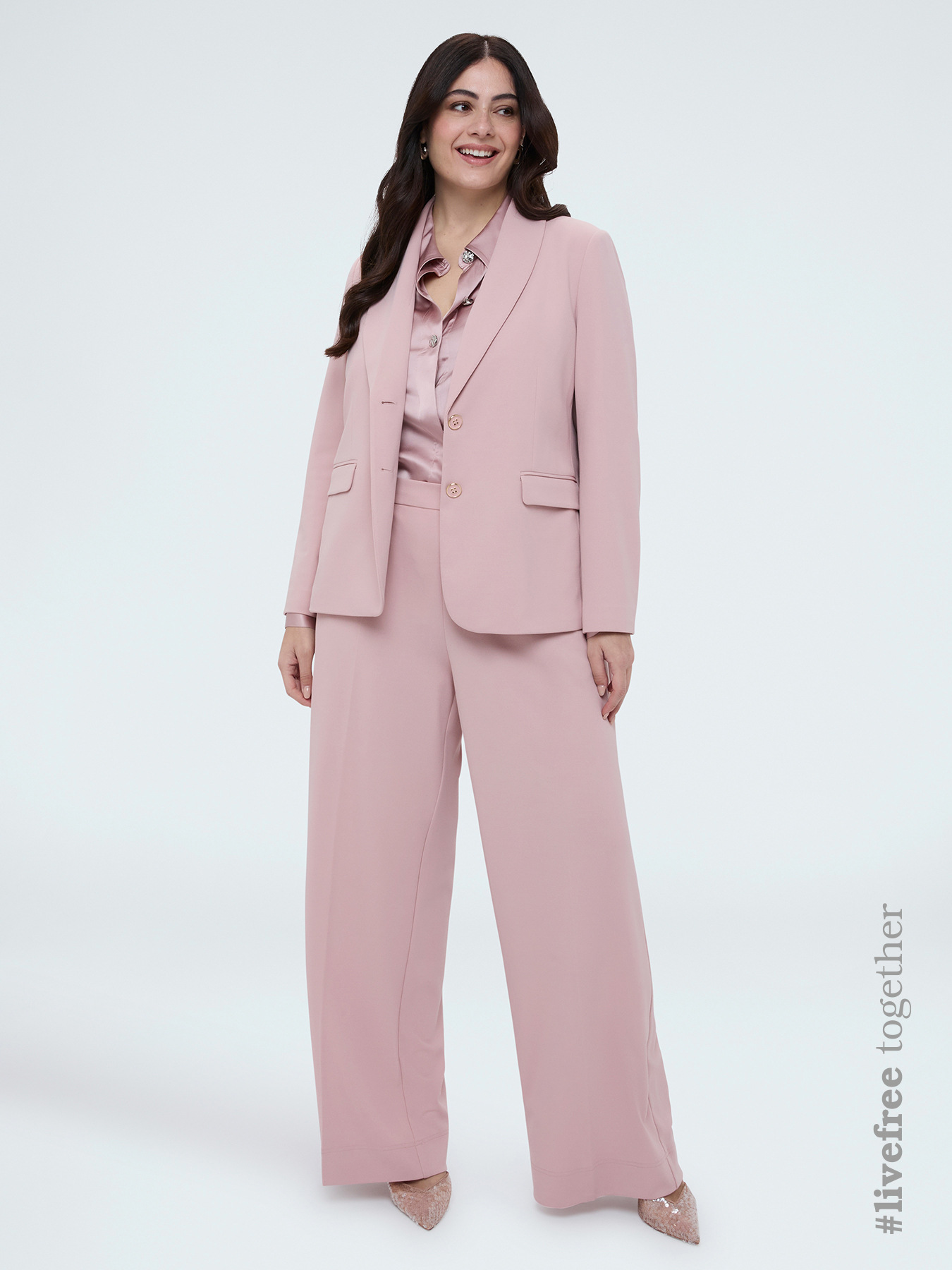 Pantaloni Wide Leg in tessuto stretch image number 0