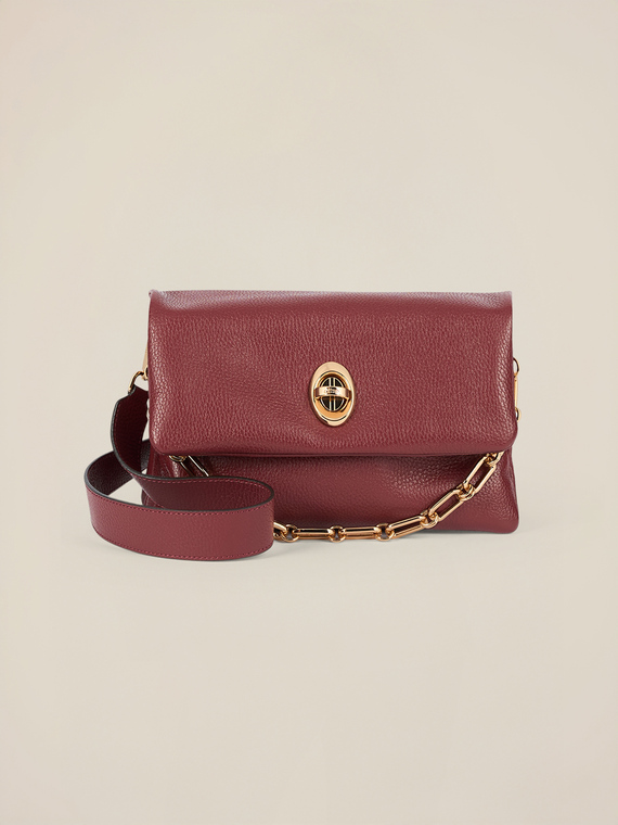 Small genuine leather shoulder bag