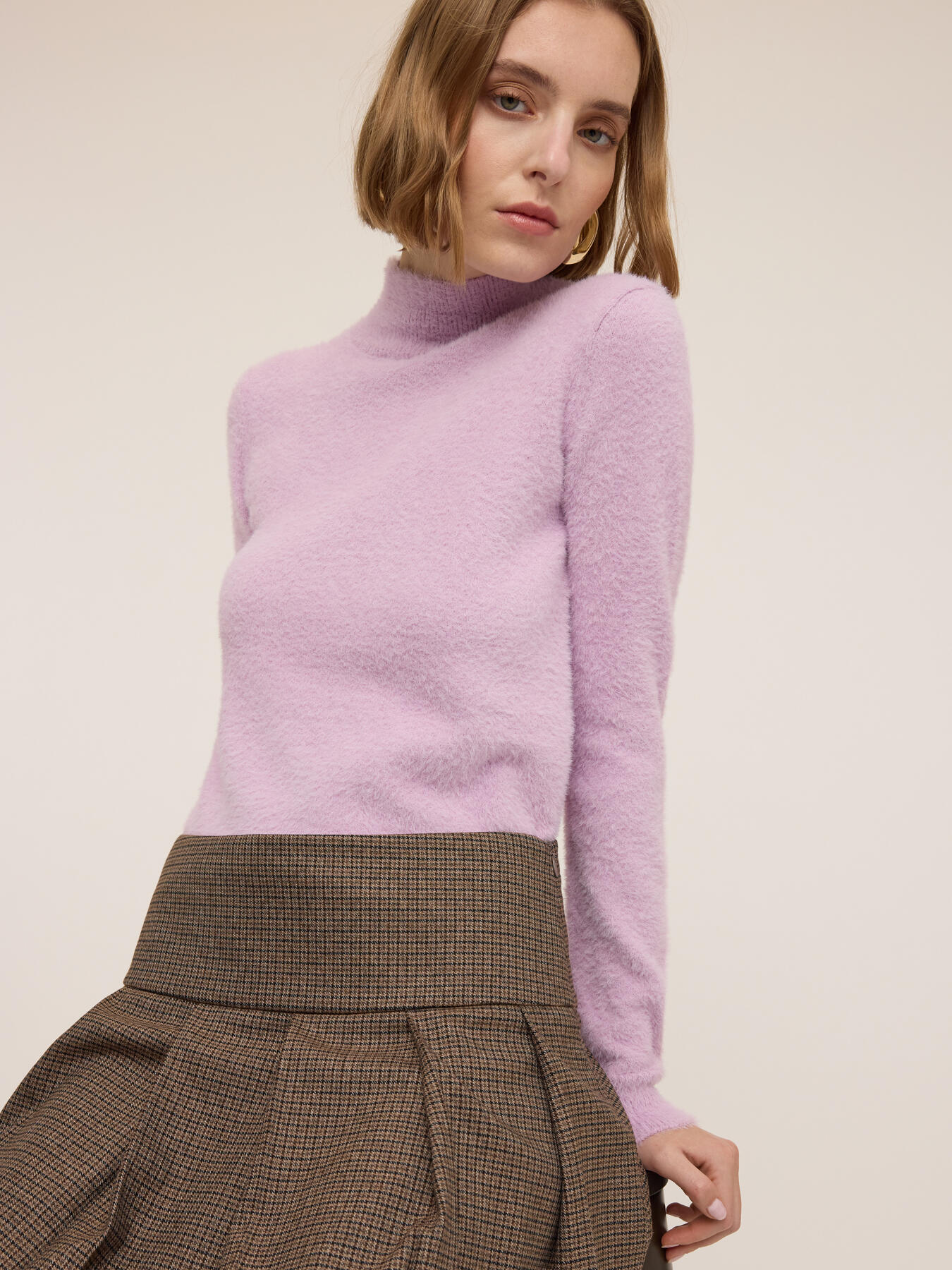 Turtleneck sweater in viscose blend image number 3