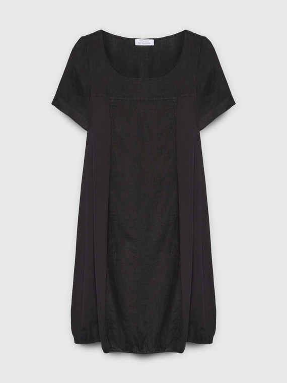 Linen and jersey dress