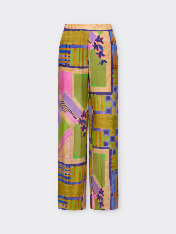 Straight printed trousers