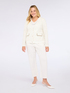 Bouclé knit sweatshirt jacket with chains image number 0