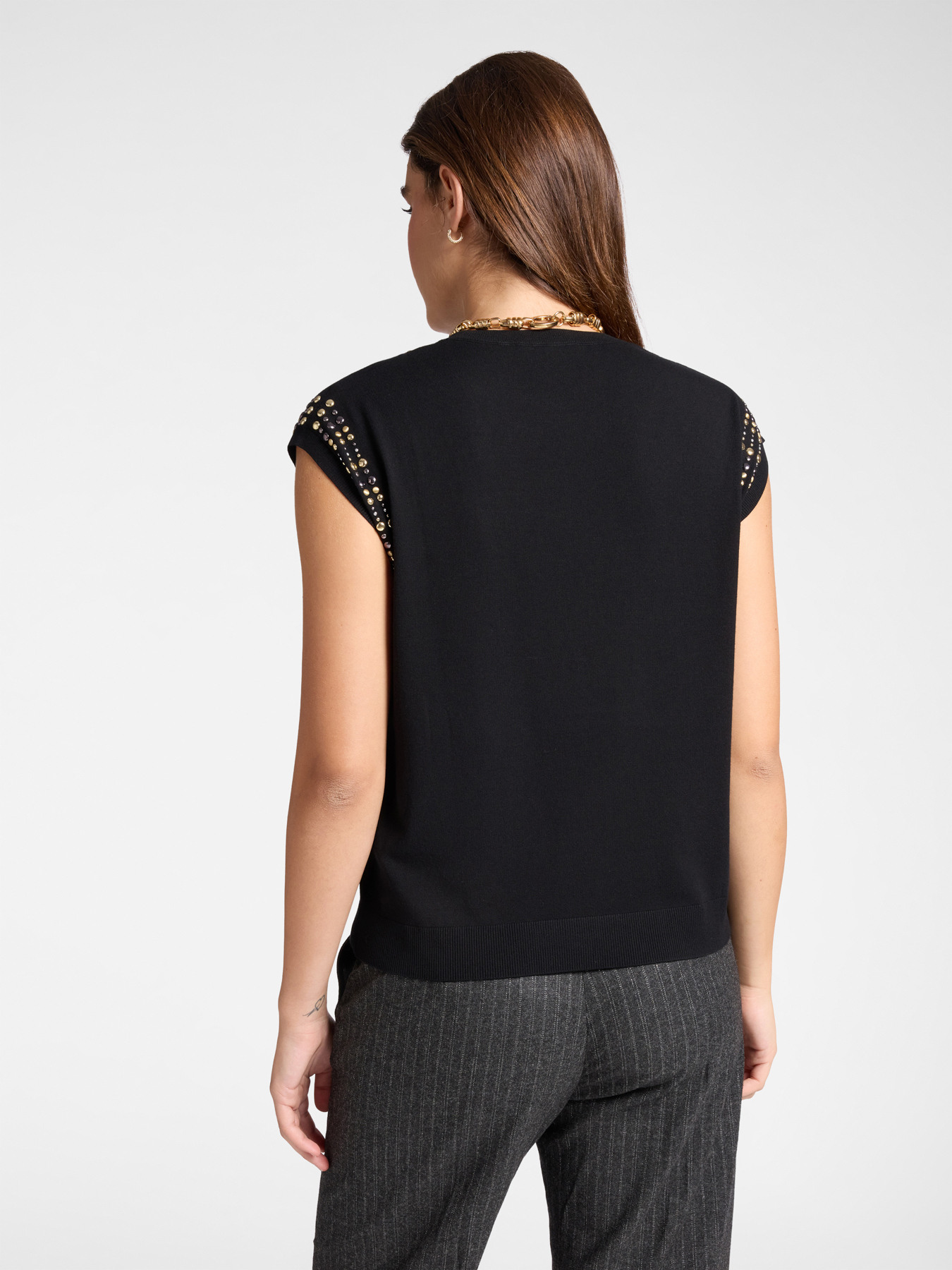 Chemise &agrave; manches courtes avec clous image number 1