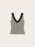 Striped top with lace trim image number 4
