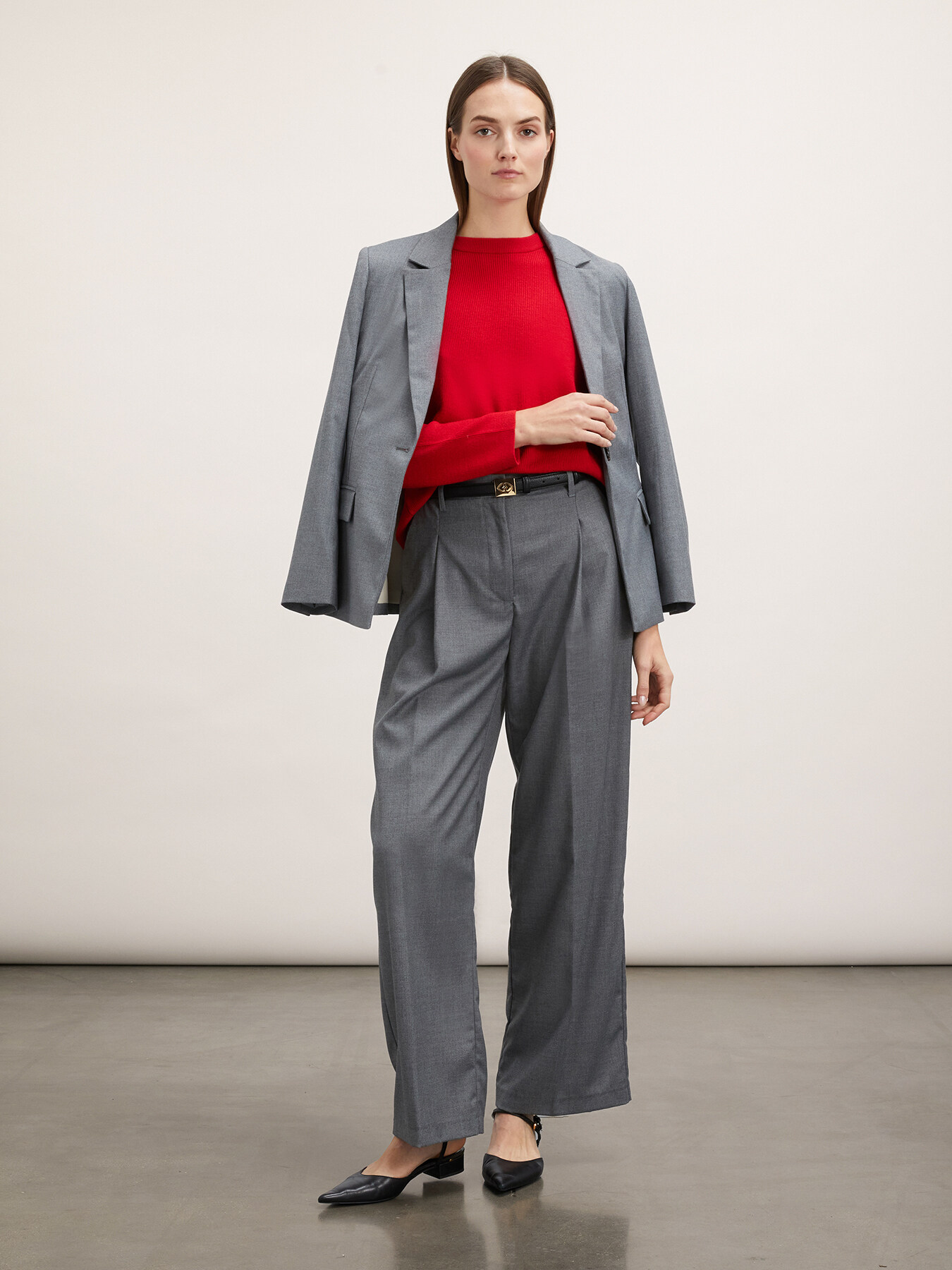 Gerippter Pullover mit &uuml;berlappendem Schlitz hinten image number 3