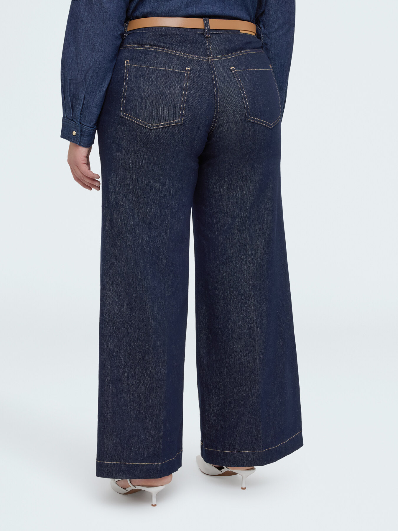 Jeans Wide Leg mit abnehmbarem G&uuml;rtel image number 1