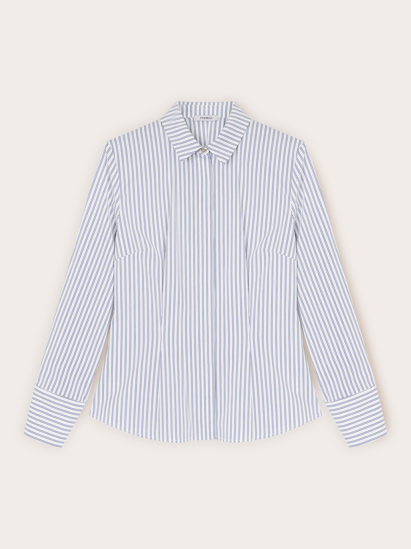 Striped poplin shirt image number 4