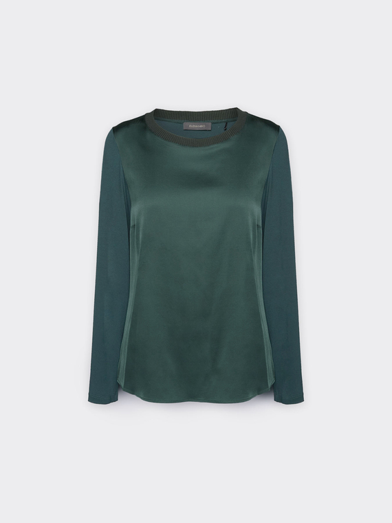 T-shirt in two fabrics