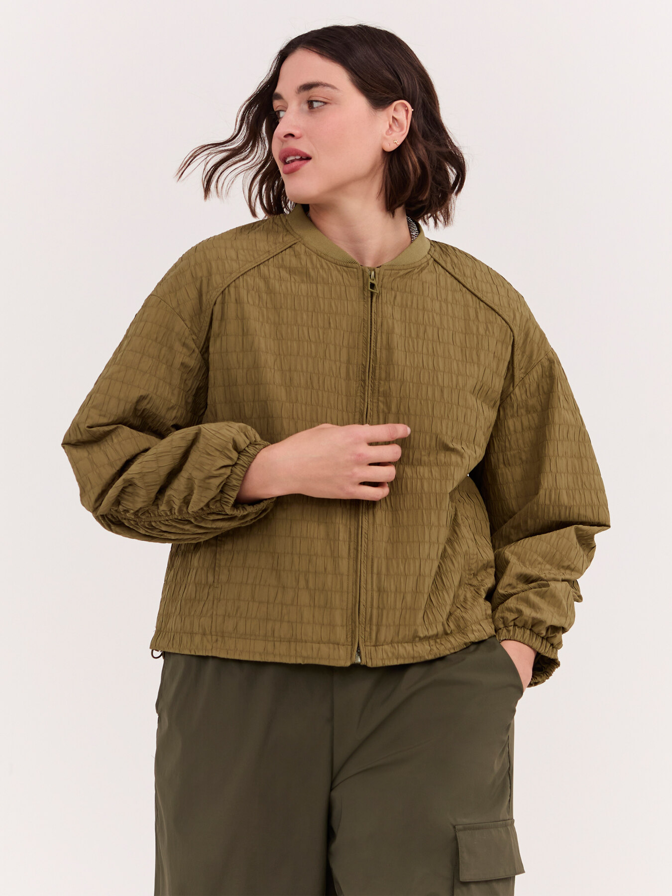 Short bomber jacket with raglan sleeves image number 0