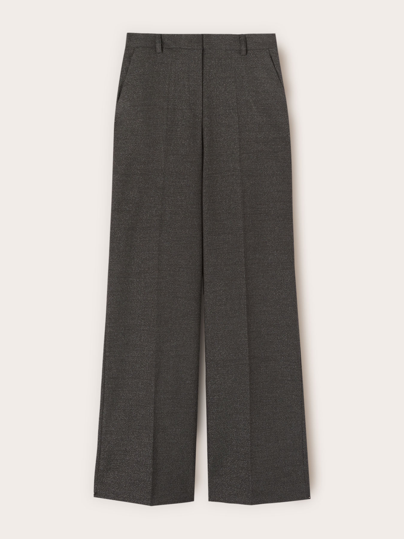 Palazzo pants in mixed lurex armored fabric image number 3