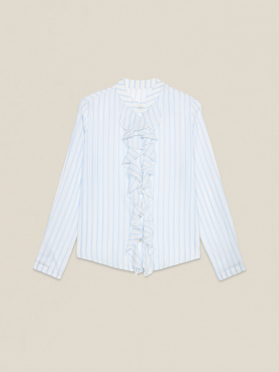 Striped shirt with ruffle
