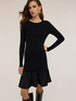 Rochie evazată din tricot fin cu volane image number 0