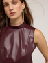Turtleneck top in coated fabric image number 3