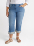 Jeans cropped con bordo in pizzo image number 2