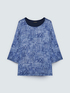Bluse aus zwei Materialien mit Lettering-Print image number 4